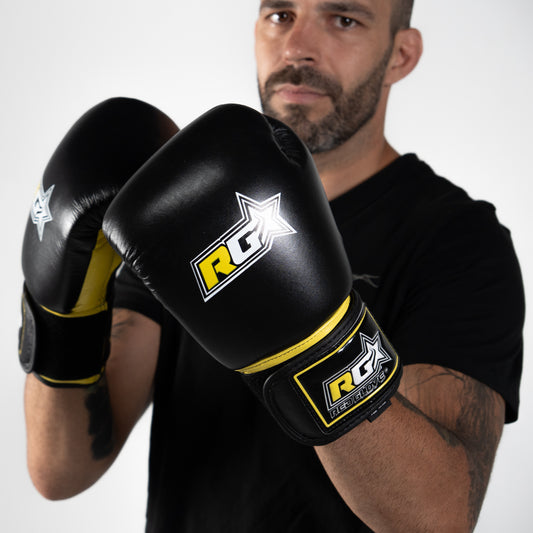 Kick Boxing Muay Thai Gloves - RAM MUAY SERIES - yellow black