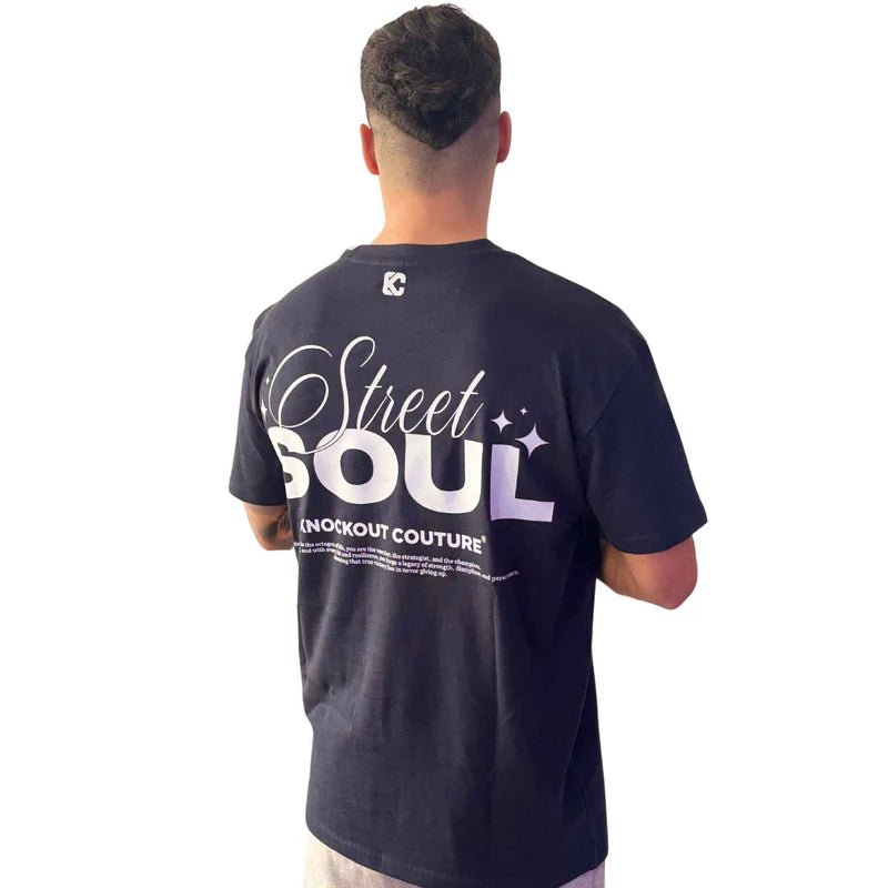 Camiseta Oversize Azul Marino "Street Soul" – Knockout Couture - Redglove