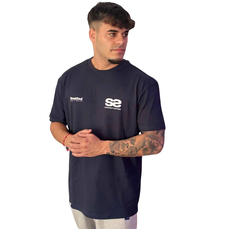 Camiseta Oversize Azul Marino "Street Soul" – Knockout Couture - Redglove