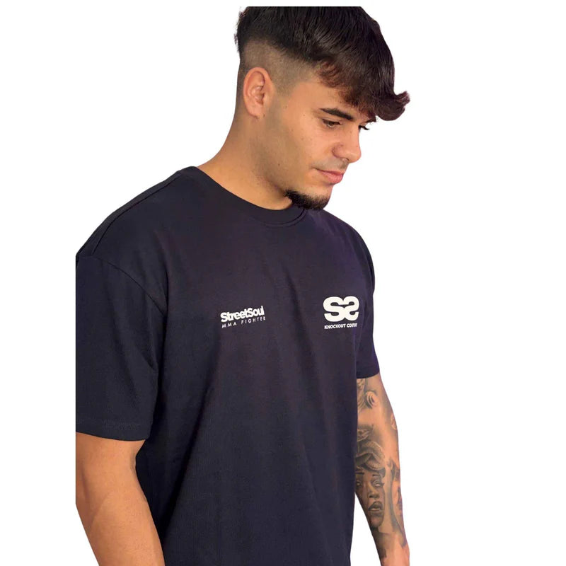 Camiseta Oversize Azul Marino "Street Soul" – Knockout Couture - Redglove