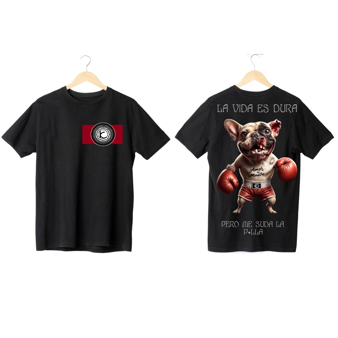 Camiseta Oversized - La vida es dura pero me suda la p*lla - Knockout Couture | Fight or Die