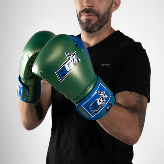 Guantes de Boxeo NTX SERIES -  METALLIC  green blue
