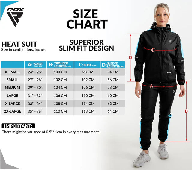 Traje de Sauna RDX H1 Sauna Suit Mujer - Recorte de peso