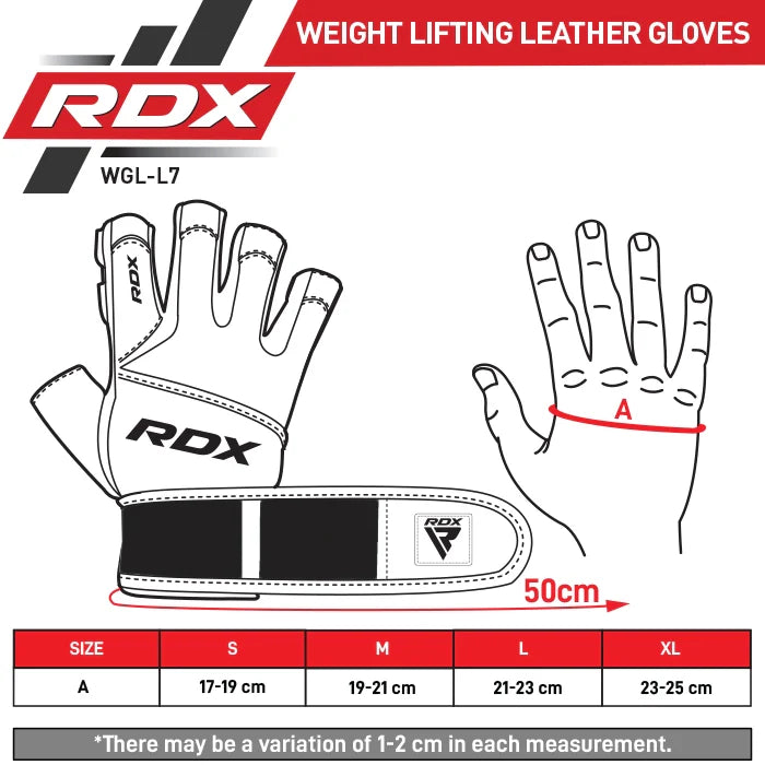 Guantes de Gimnasio RDX L7 de Cuero – Agarre Antideslizante y Sujeción de Muñeca