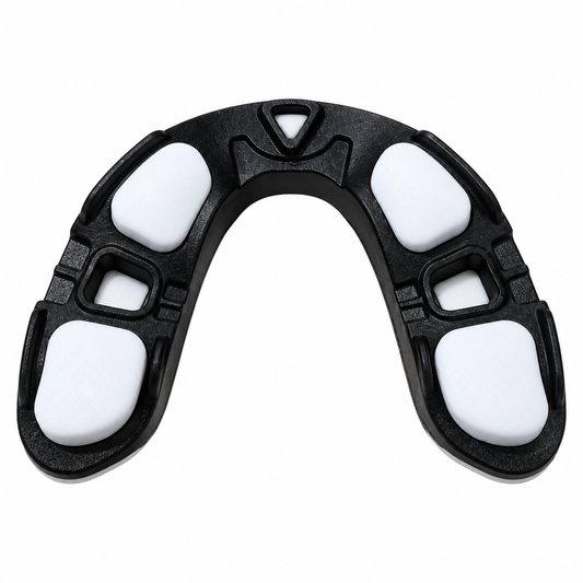 Bucal Redglove BK Premium vista inferior negro y blanco