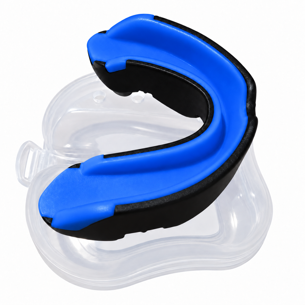 Bucal BK Premium negro azul — vista lateral, fondo blanco
