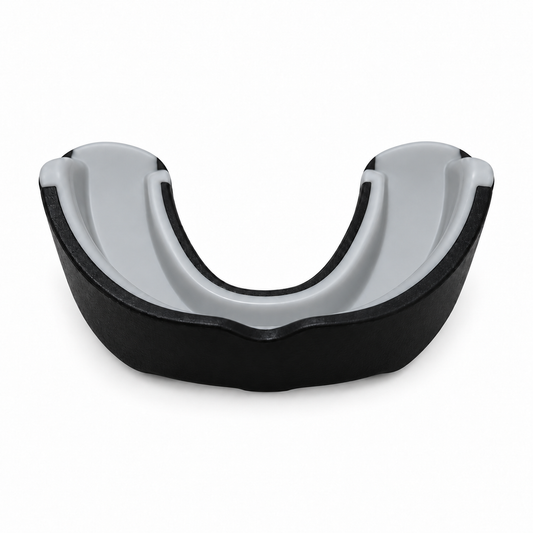 Bucal BK Premium negro gris — vista frontal, fondo blanco