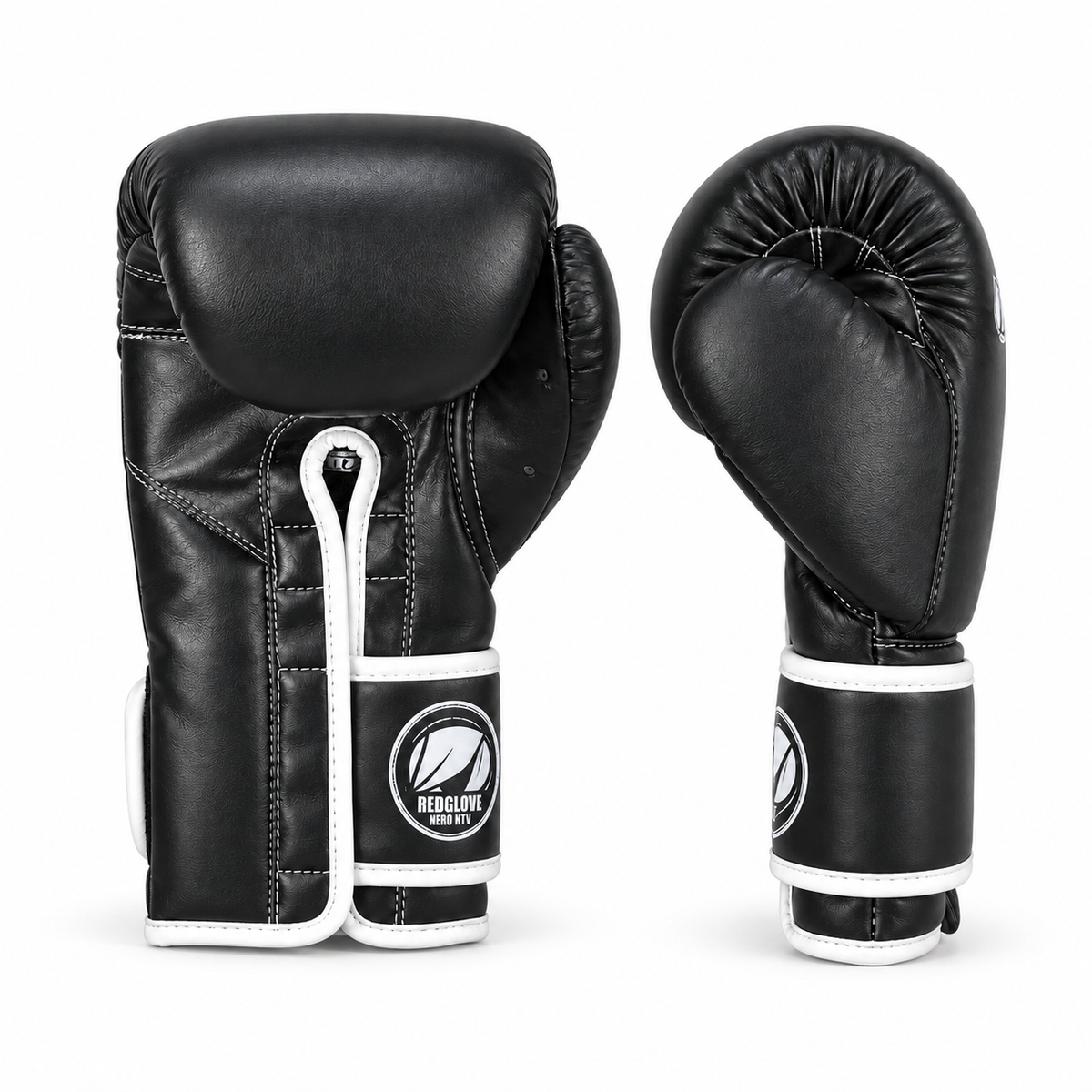 Guantes de boxeo Nero NTV, vista interior y perfil sobre fondo blanco