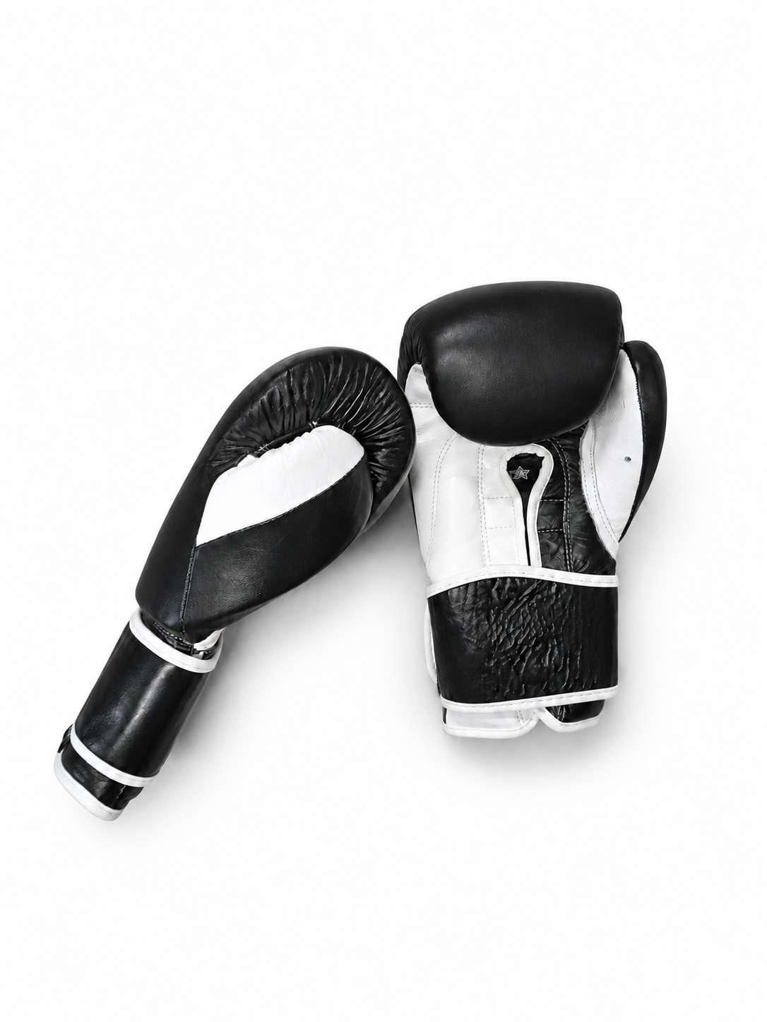 Guantes de Boxeo Mercurial negro y blanco - vista frontal y palma