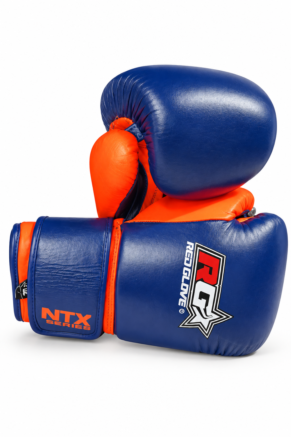 Guantes de Boxeo NTX Series azul y naranja - detalle lateral