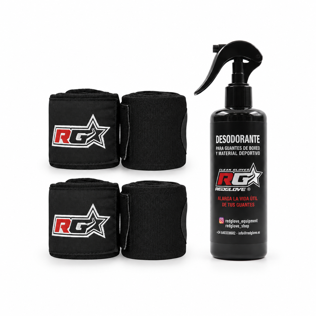 Pack Esencial Boxeo con dos pares de vendas y desodorante Redglove