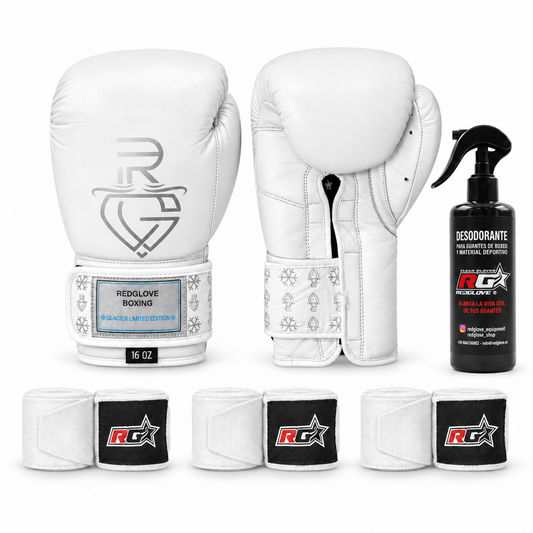 Pack Glacier 5 Piezas con guantes NTX Glacier, tres pares de vendas Snow y desodorante Redglove