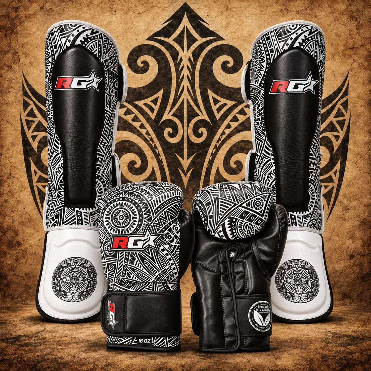 Pack Maori con guantes, tibiales y vendas gratis