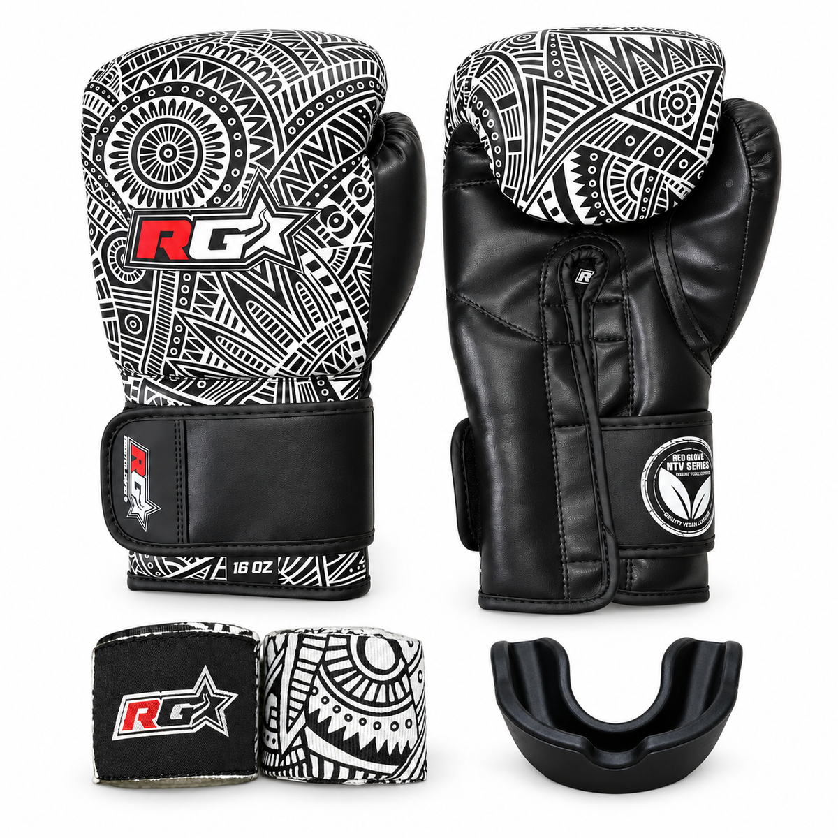 Pack Maorí: Guantes + Vendas + Bucal P1 — guantes, un par de vendas y bucal incluidos