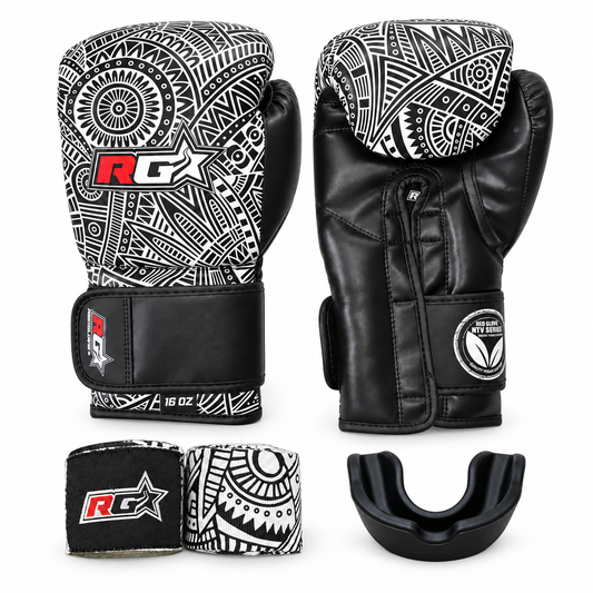 Pack Maorí: Guantes + Vendas + Bucal P1 — guantes, un par de vendas y bucal incluidos