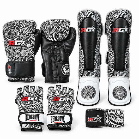 Pack MMA Maorí con guantillas, guantes de boxeo, tibiales y vendas Redglove