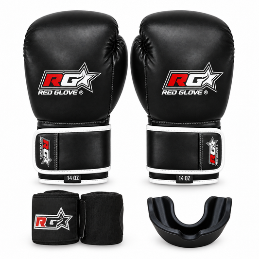 Pack Nero: Guantes + Vendas + Bucal P1 — guantes, un par de vendas y bucal incluidos