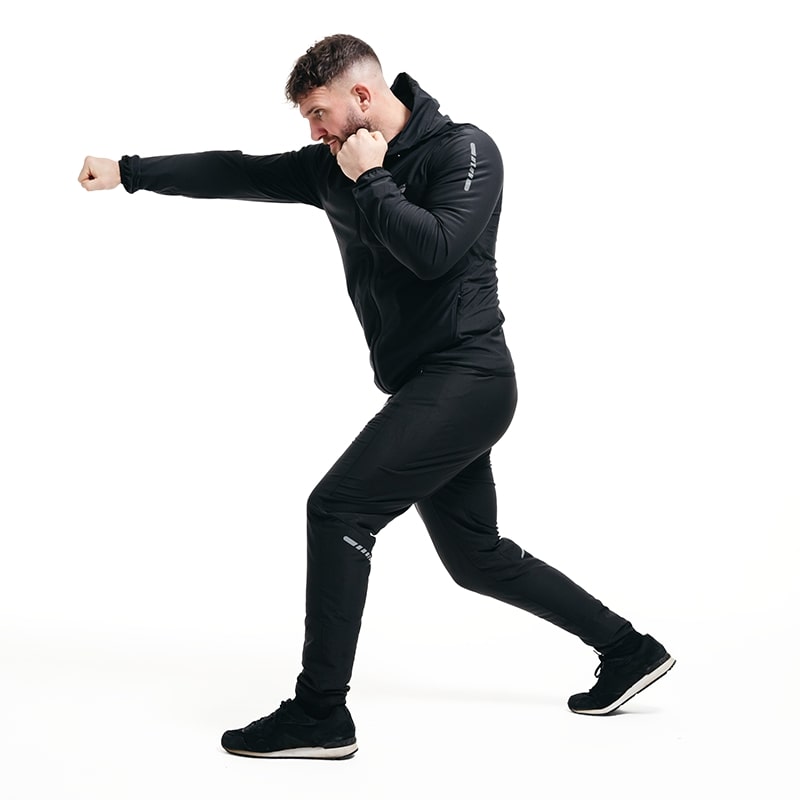 Traje sauna RDX H2 negro en entrenamiento