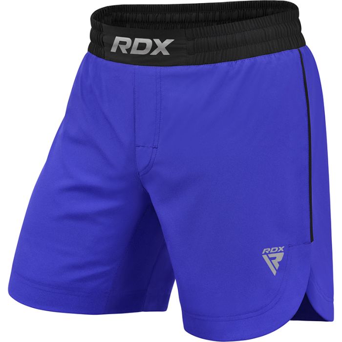 RDX T15 pantalones cortos MMA azul, vista frontal, fotografía oficial de RDX