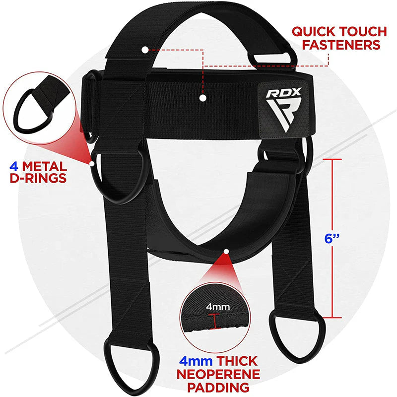 Arnés de Cuello RDX – Entrenamiento de Fuerza para Boxeo, MMA y Fitness