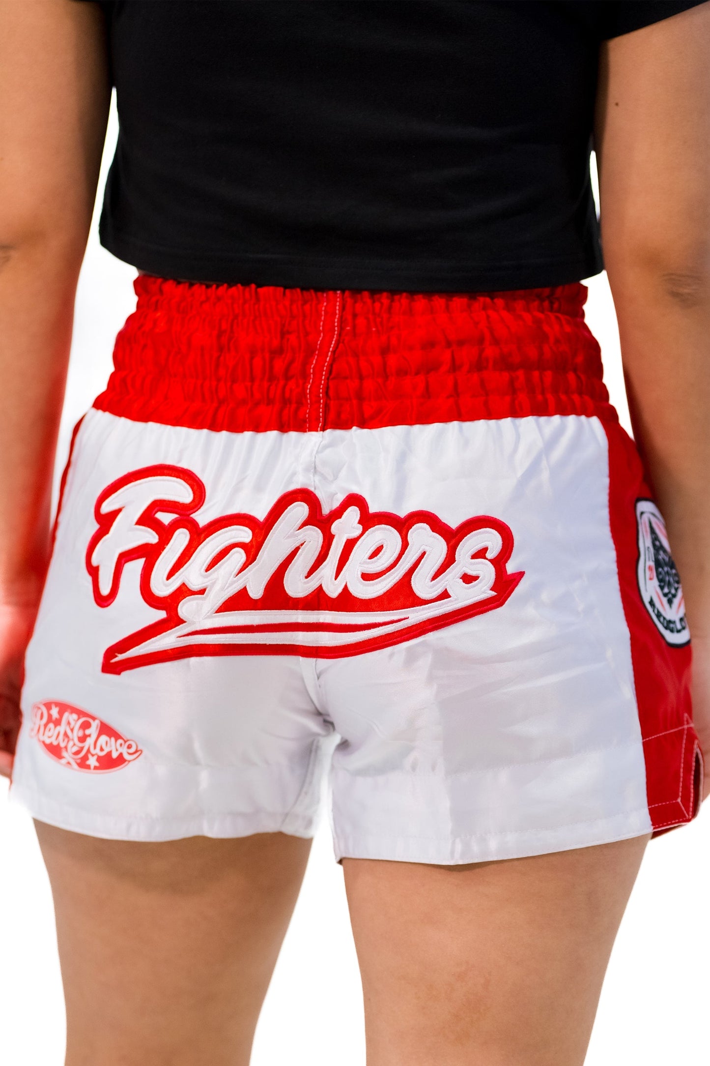 Shorts Redglove Fighters White - Red - Redglove 