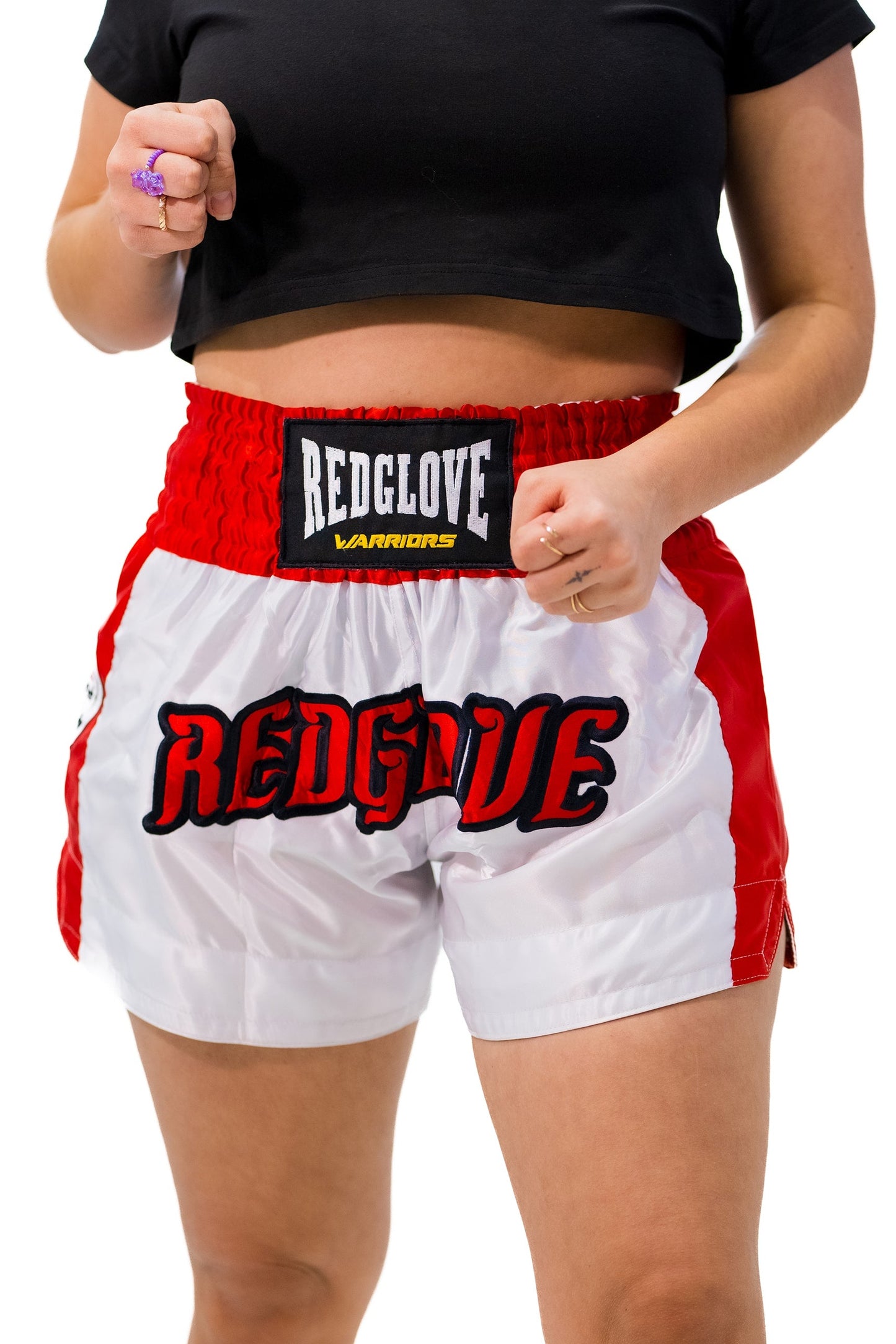 Shorts Redglove Fighters White - Red - Redglove